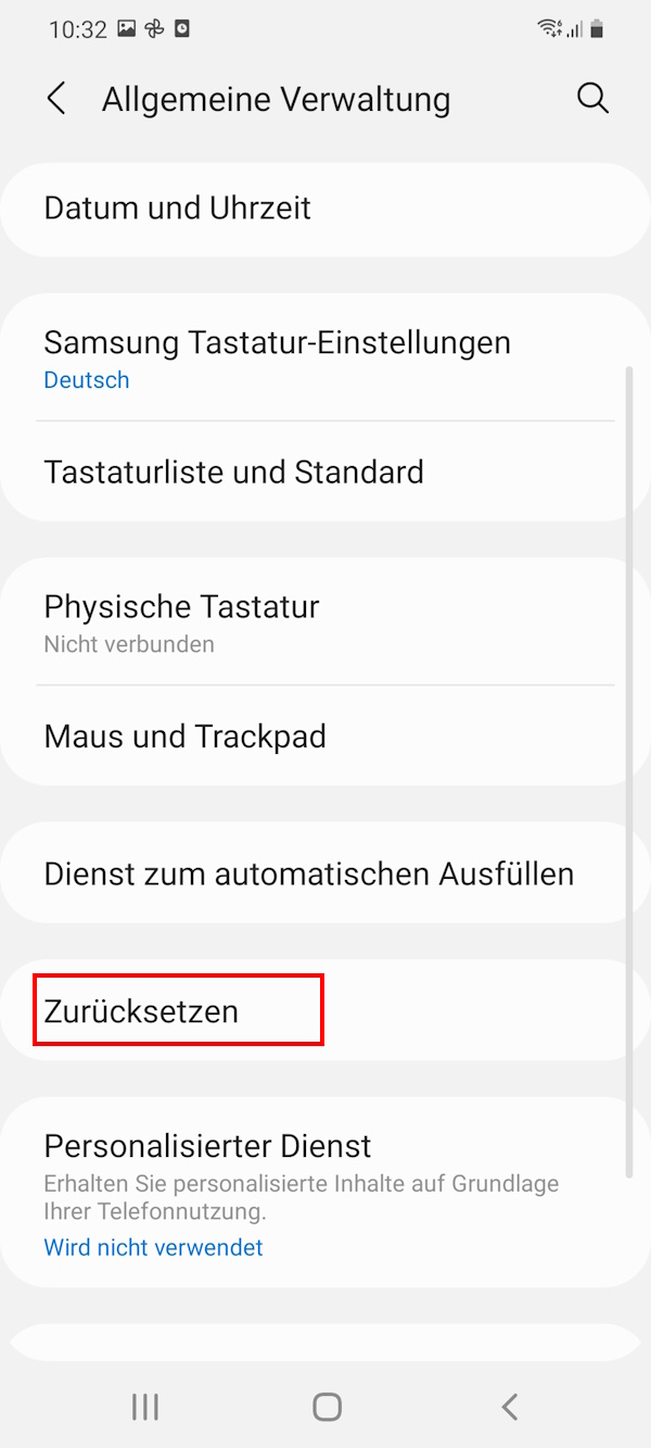 Samsung „Allgemeine Verwaltung“