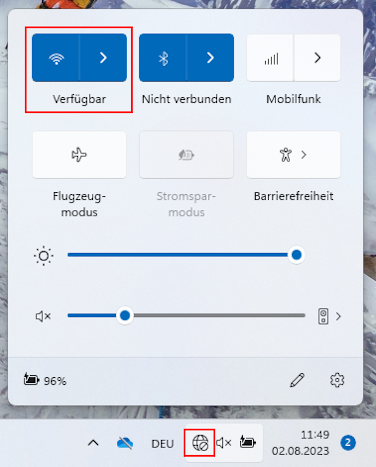 WLAN-Menü aufrufen