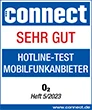  Connect Hotline: Ergebnis im Connect Test Hotline Mobilfunkanbieter - sehr gut
