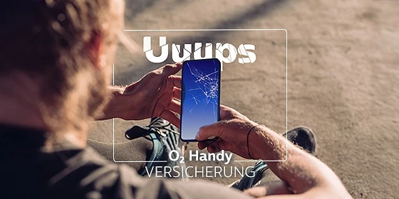 O2 Handy-Versicherung
Mann mit kaputtem Handy